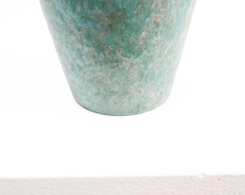 4360 Turquoise glazed ceramic ovoid vase by Marcello Fantoni 4