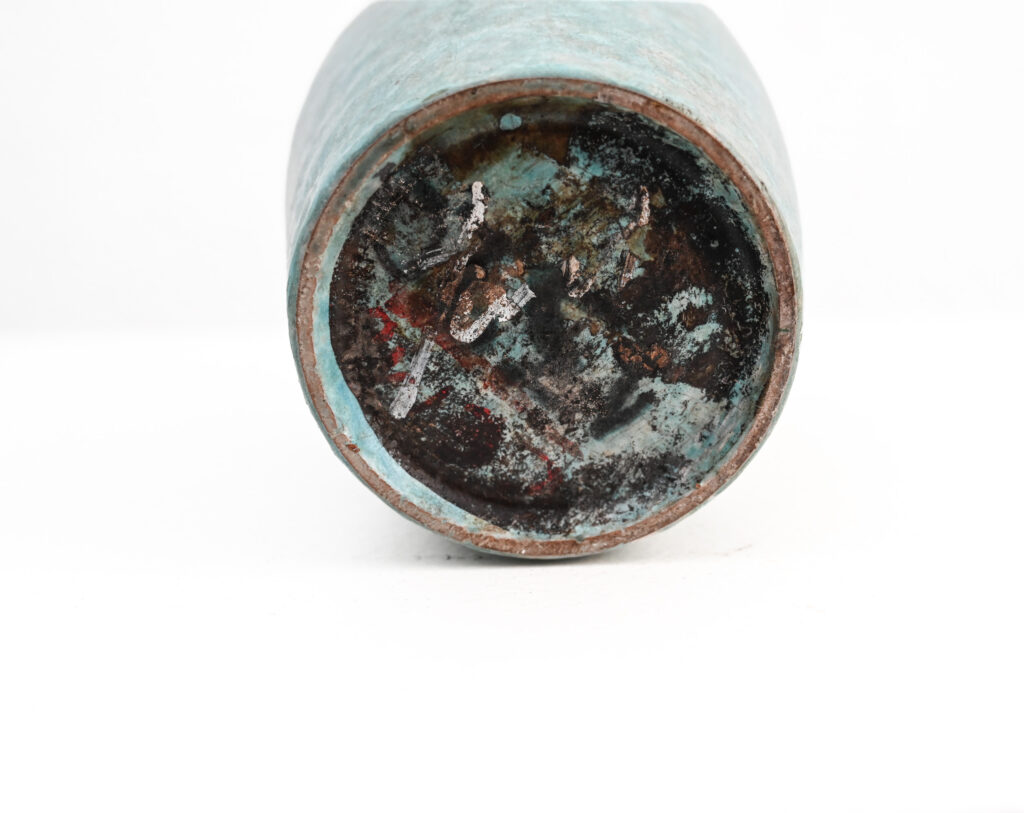 4360 Turquoise glazed ceramic ovoid vase by Marcello Fantoni 5