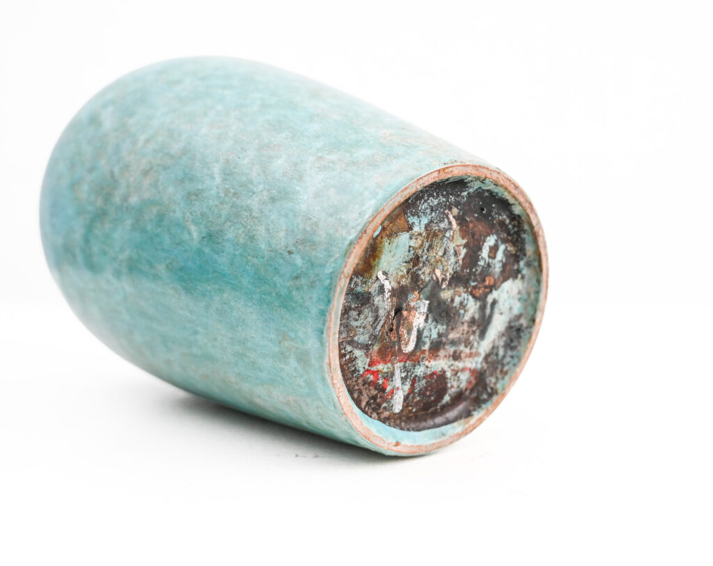 4360 Turquoise glazed ceramic ovoid vase by Marcello Fantoni 9