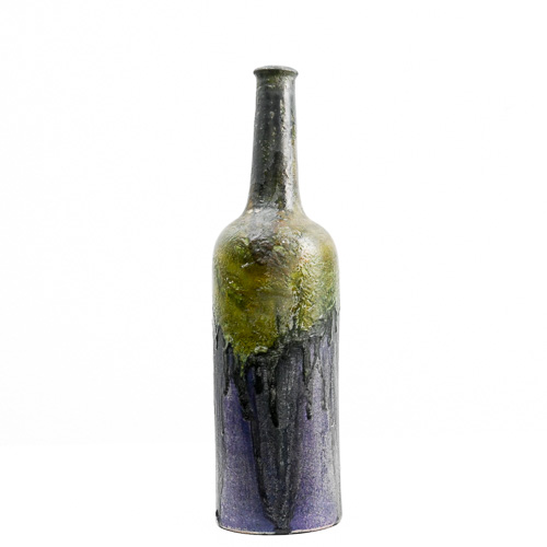 Blue and green glazed ceramic table lamp by Marcello Fantoni (1915–2011), Florence Blue and green glazed ceramic table lamp by Marcello Fantoni (1915–2011), Florence