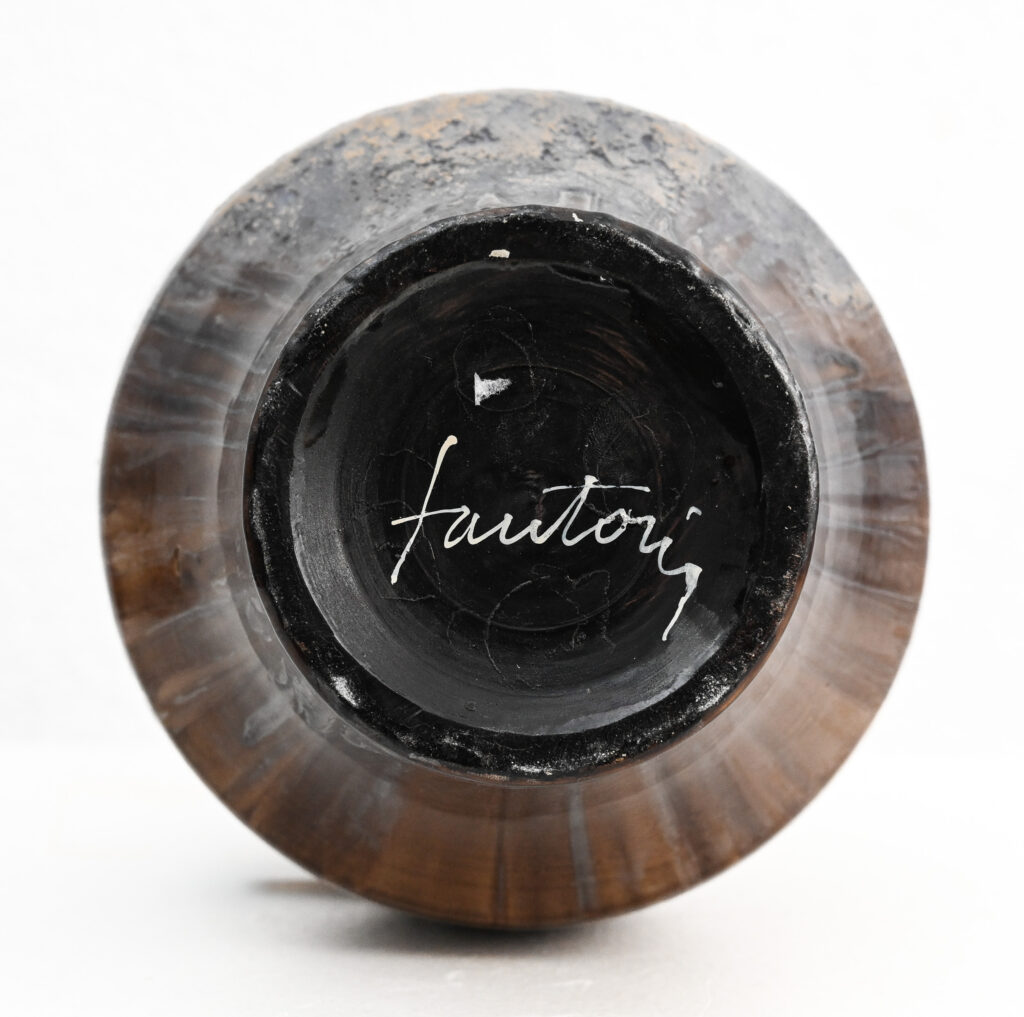 Fantoni brown stone vase 83