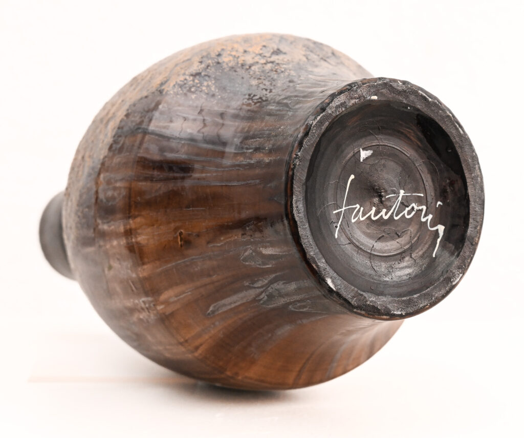 Fantoni brown stone vase 84