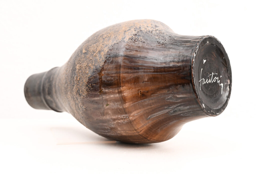 Fantoni brown stone vase 85