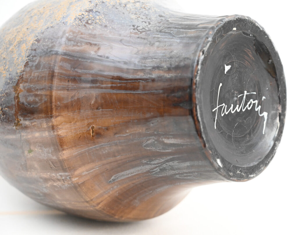 Fantoni brown stone vase 86