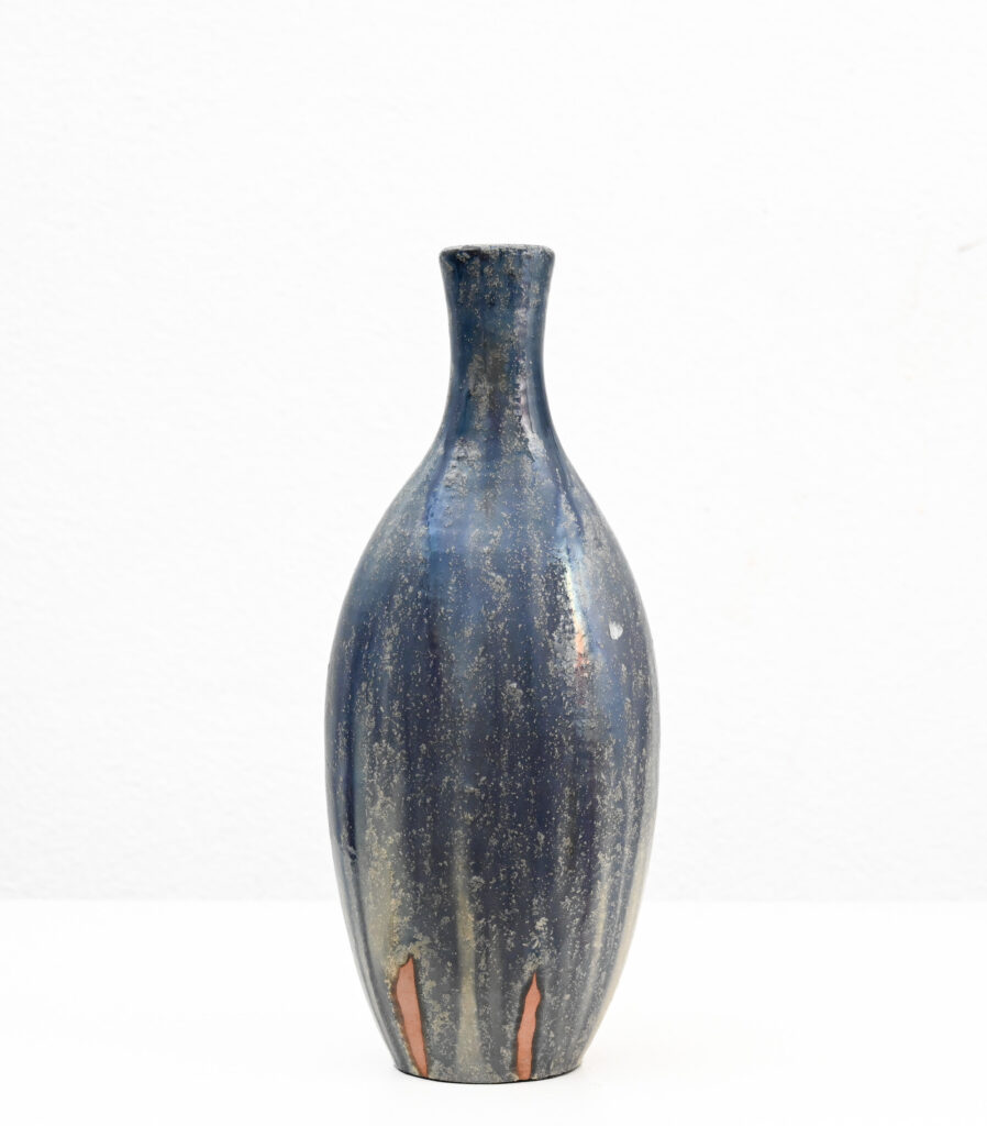 Fantoni oval tapered blue vase 247