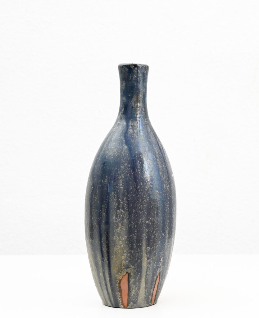 Fantoni oval tapered blue vase 248