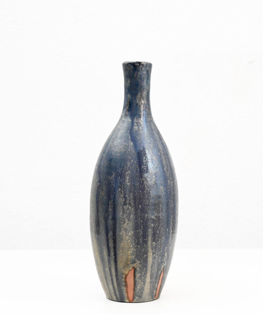 Fantoni oval tapered blue vase 249