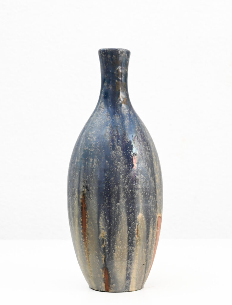 Fantoni oval tapered blue vase 253