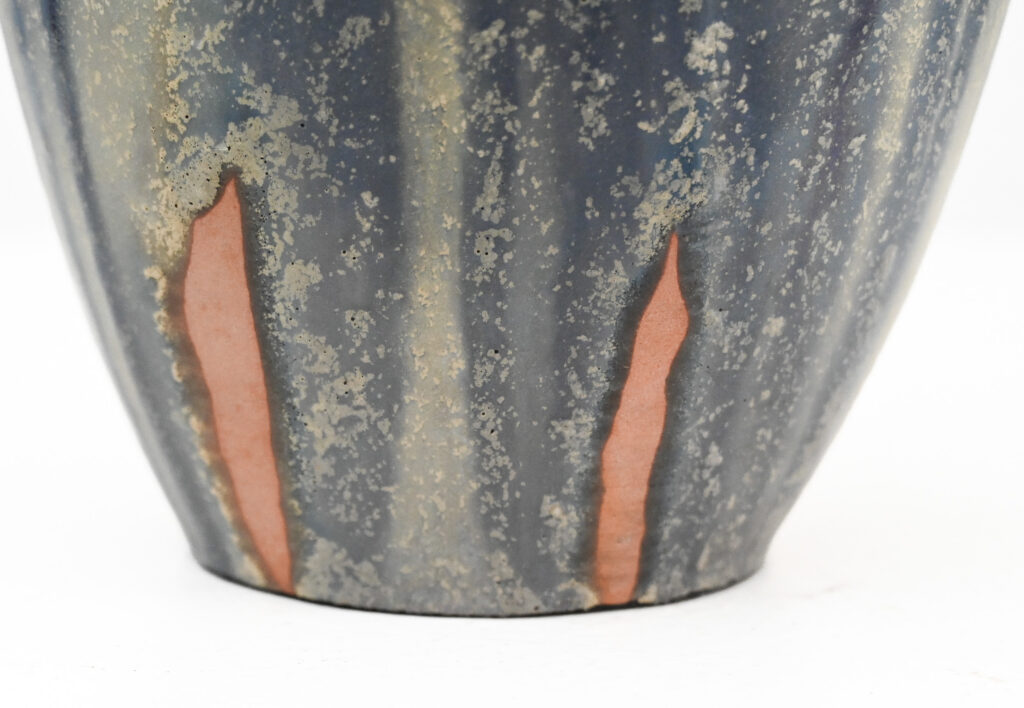 Fantoni oval tapered blue vase 258
