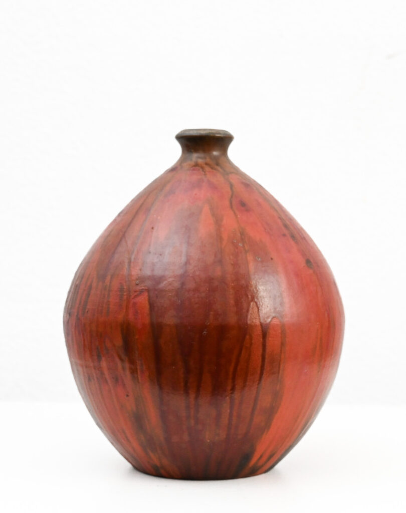 Fantoni red boule drip vase 389