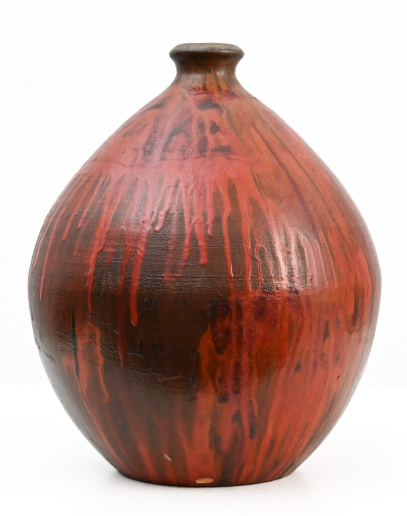 Fantoni red boule drip vase 393