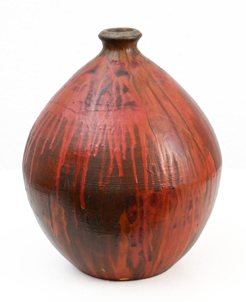Fantoni red boule drip vase 394