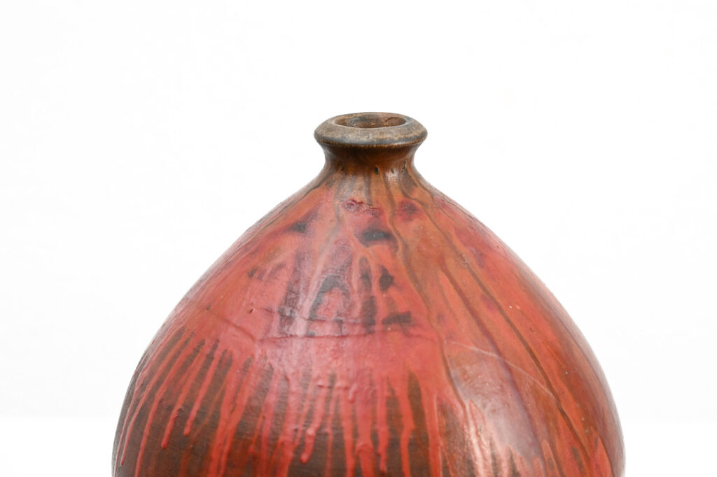 Fantoni red boule drip vase 395