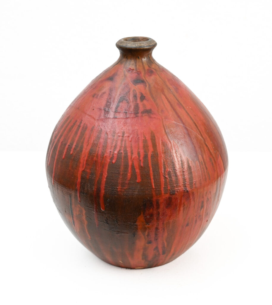 Fantoni red boule drip vase 396