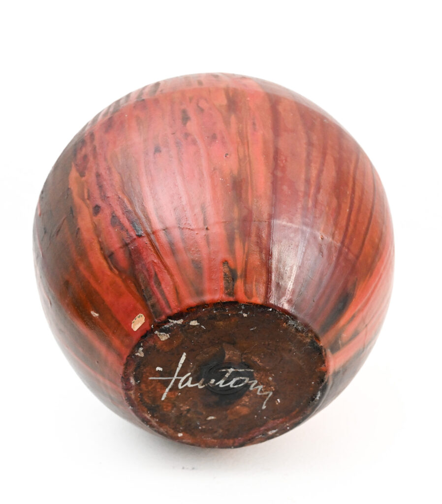Fantoni red boule drip vase 397