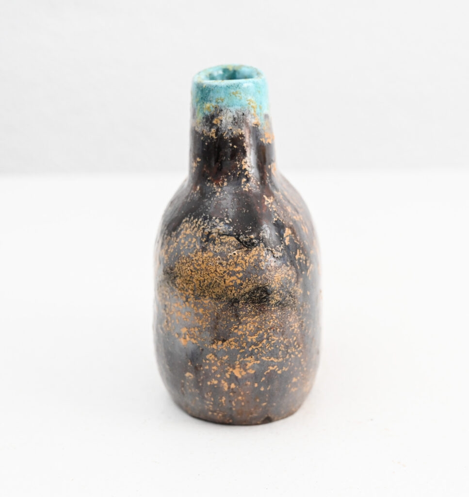 Fantoni small turqoise tipped vase 232