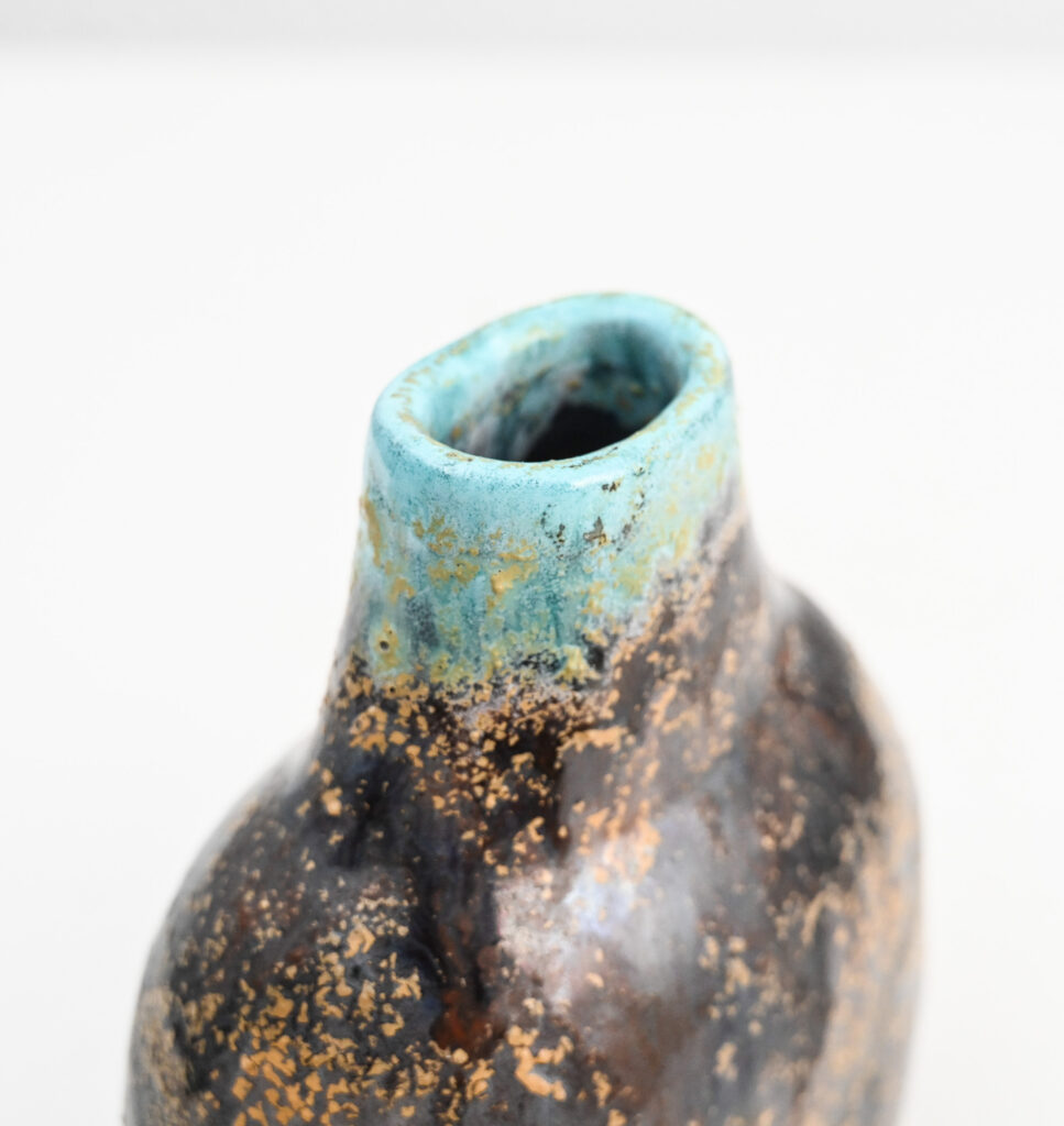 Fantoni small turqoise tipped vase 236