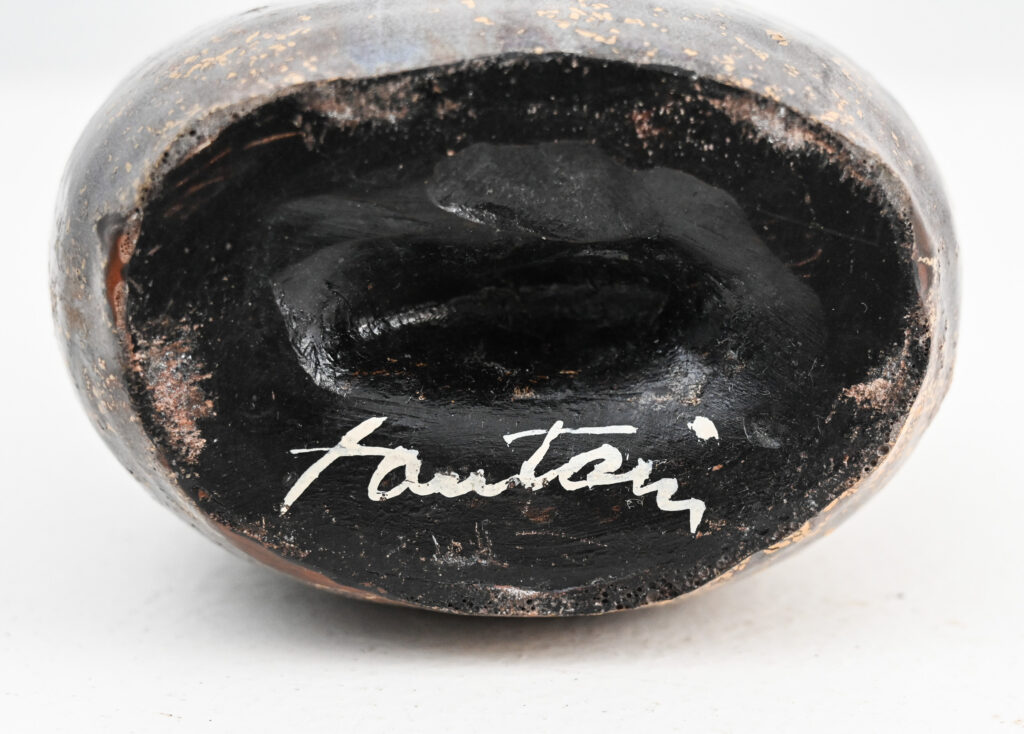 Fantoni small turqoise tipped vase 238
