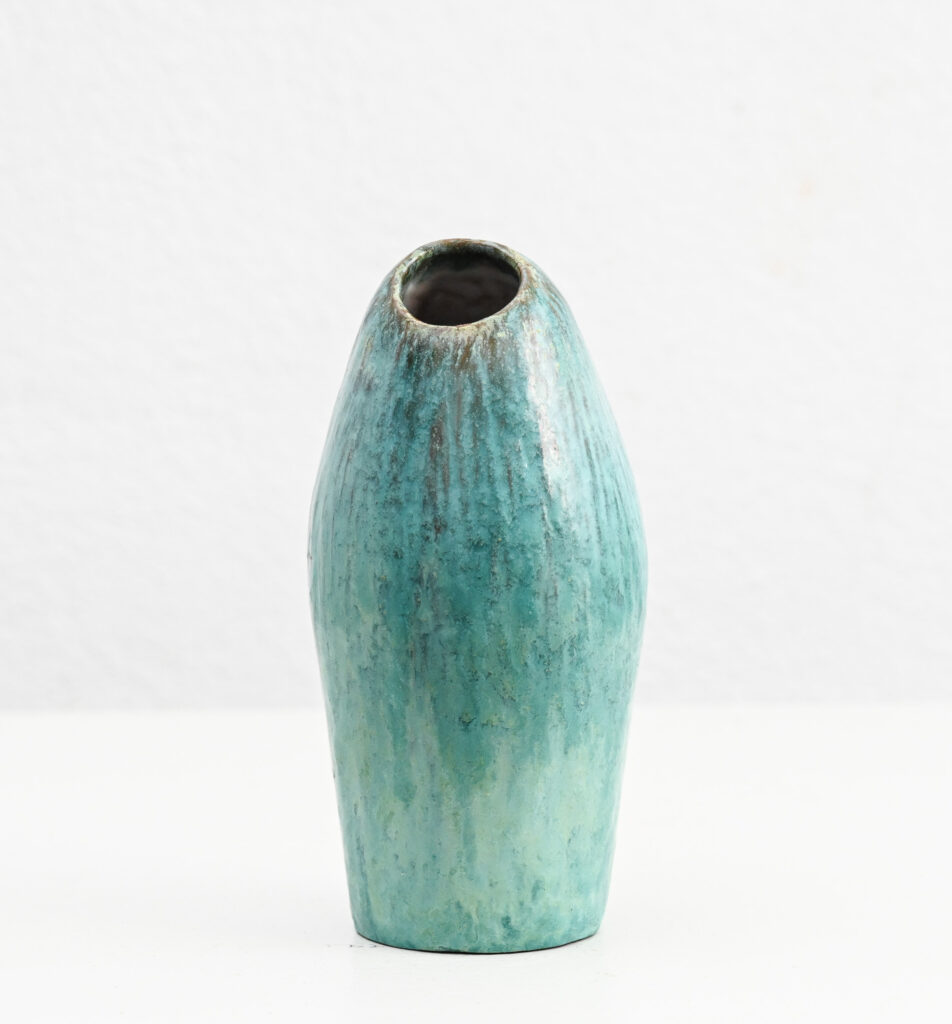Fantoni turqoise asymetric vase 214