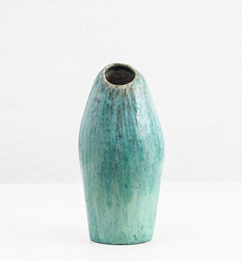 Fantoni turqoise asymetric vase 215
