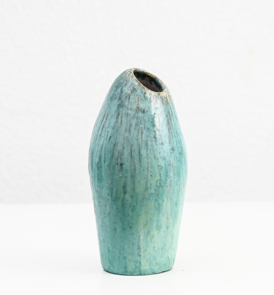 Fantoni turqoise asymetric vase 216