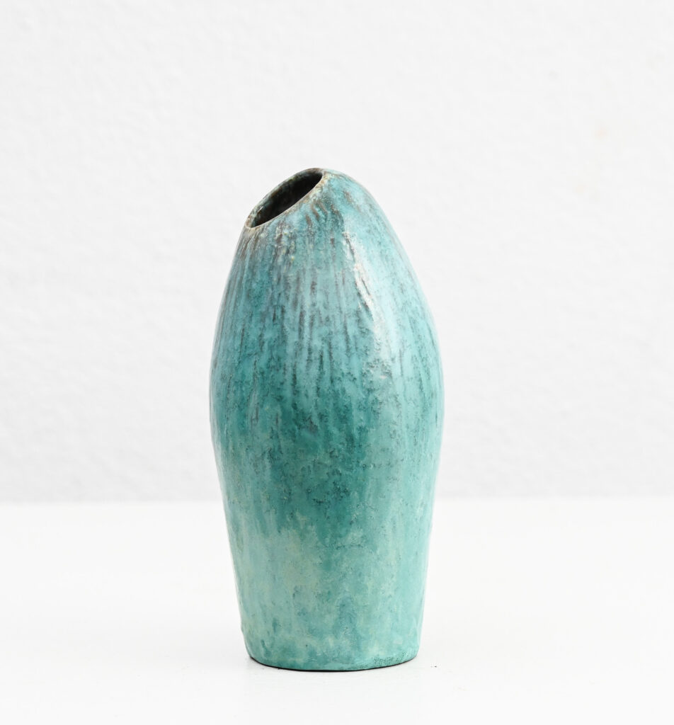 Fantoni turqoise asymetric vase 222