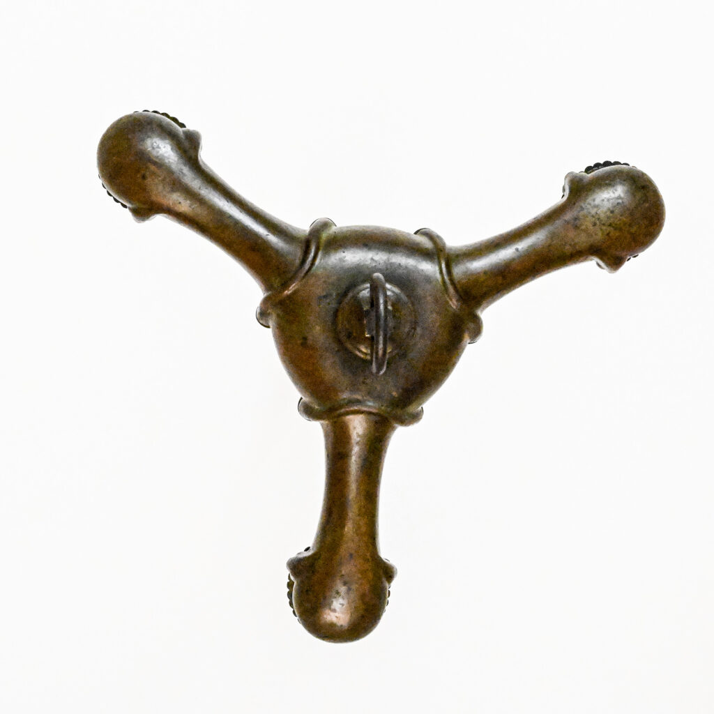 Pair of Patinated Bronze Three Light Chandeliers in the Empire Taste 10