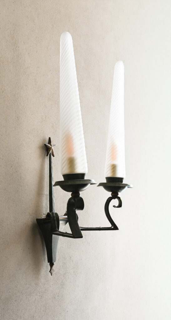 Pair of Two Branch Wall Sconces &mdash; 1940s French Gothic Medieval Revival 4