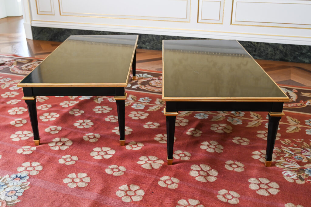 Pair of Ebonised and Gilt Low Tables in the Manner of Maison Jansen, Late 20th Century 03