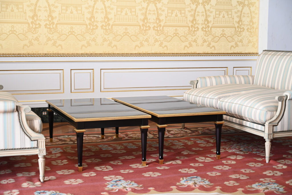 Pair of Ebonised and Gilt Low Tables in the Manner of Maison Jansen, Late 20th Century 11