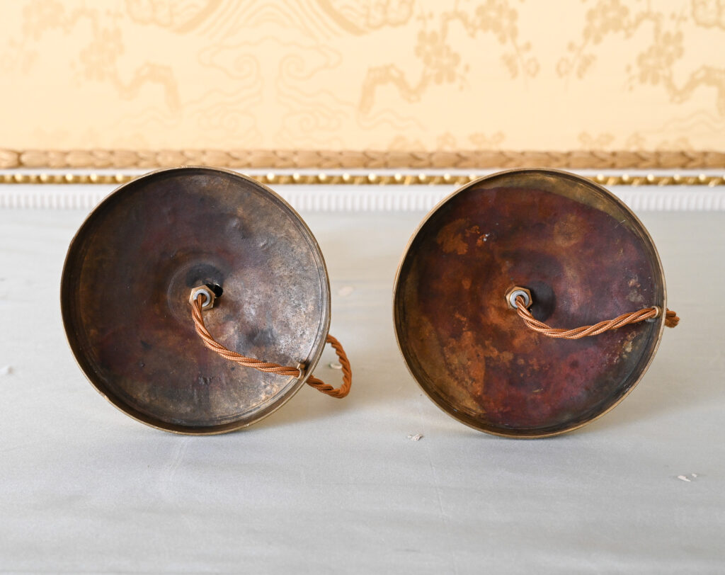 Pair of Gilt Brass Candlestick Table Lamps 2