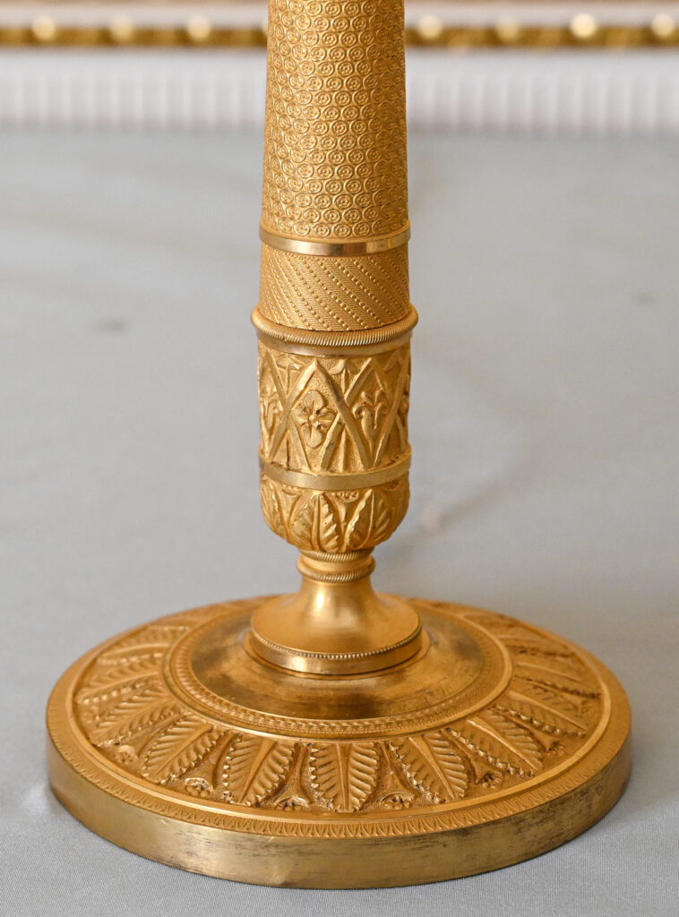 Pair of Gilt Brass Candlestick Table Lamps 5