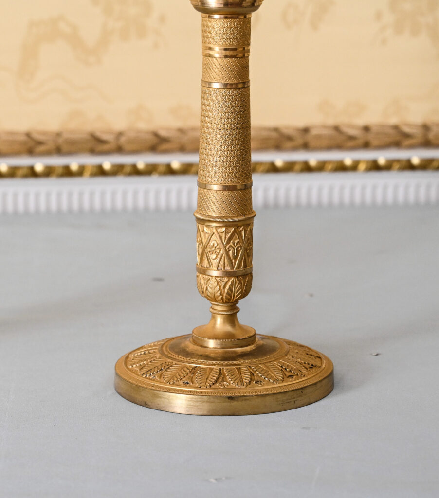 Pair of Gilt Brass Candlestick Table Lamps 6