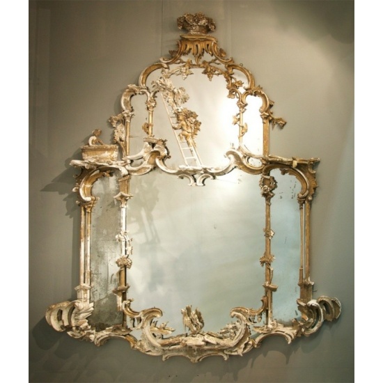 A Rare Rococo-revival gilt wood Thomas Johnson mirror